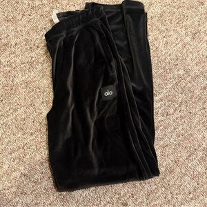 ALO Yoga Black Velour Pants